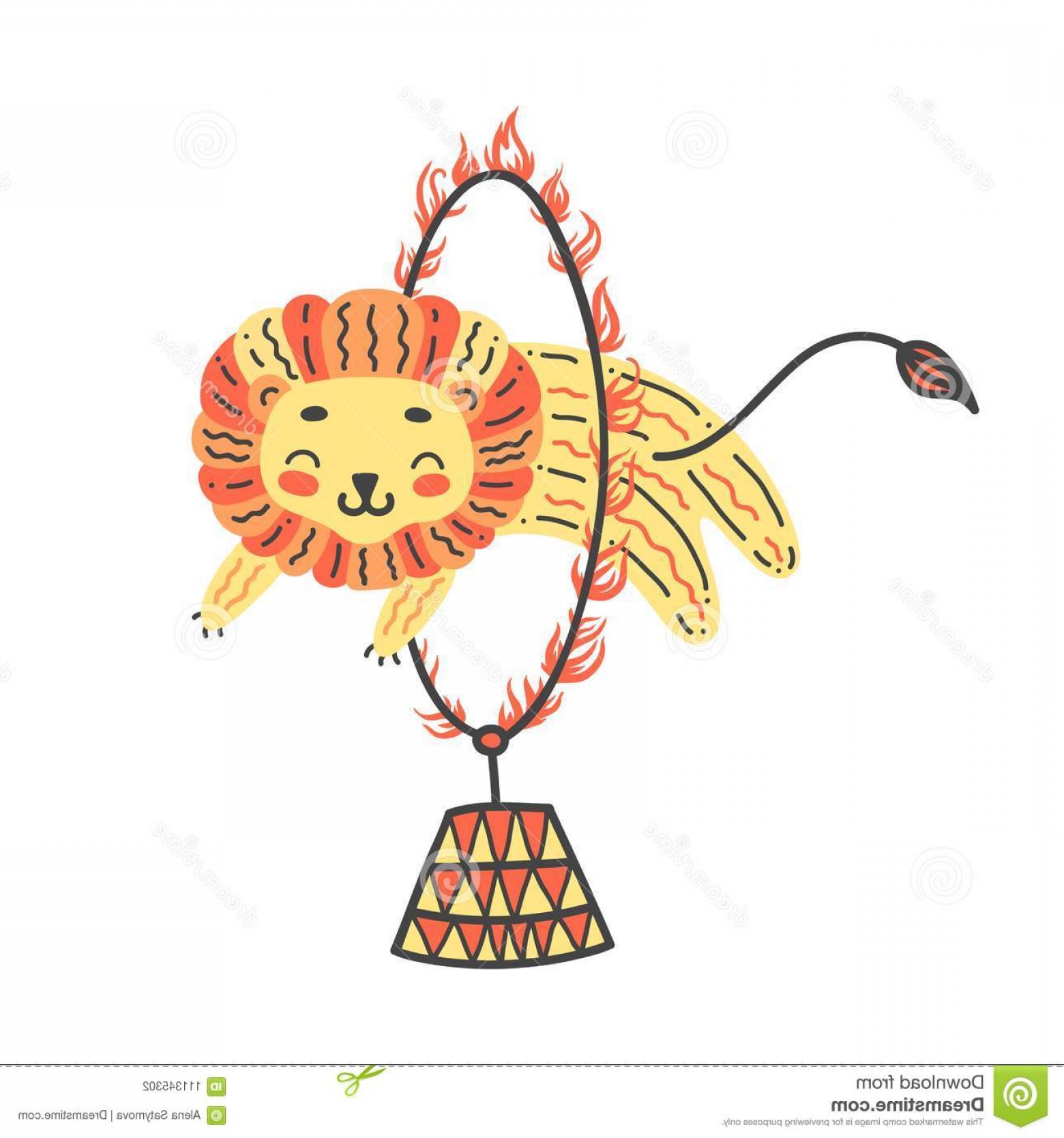 Vector Illustration Cute Lion Jump Fire Circle Circus Animal 1560x1668 Vector Illustration Cute Lion Jump Fire Circle Circus Animal
