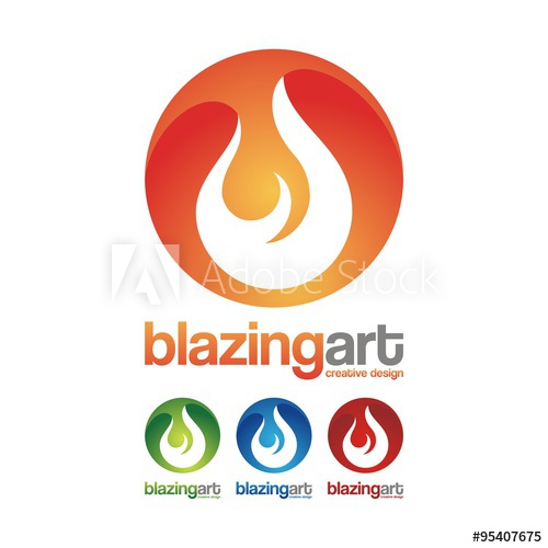 500x500 Blazing Fire Circle Logo Design Flame Logo, Fire Icon Fire Flame