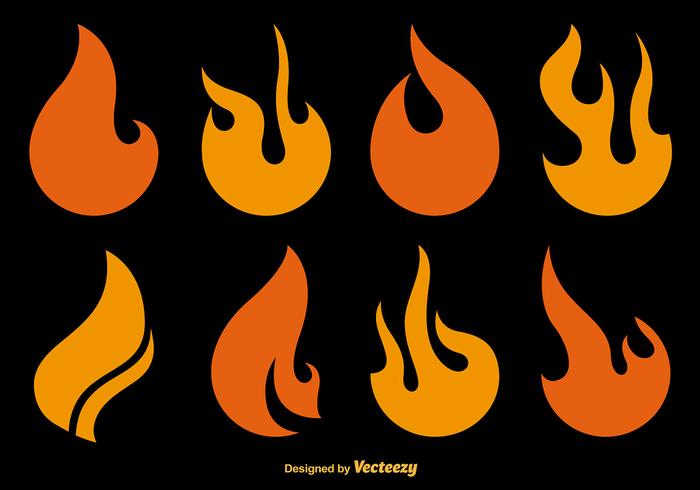 Flat Fire Vector Icons 700x490 Flat Fire Vector Icons