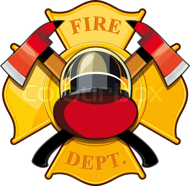800x780 Fire Department Badge With Crossed Stock Vector Colourbox