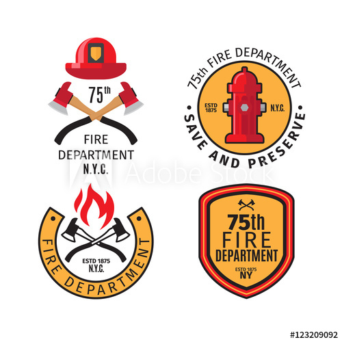 500x500 Firefighter Emblems And Fire Department Badges With Vector Cross