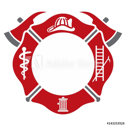 500x500 Fireman Emblem Fire Department Symbol Logo Vector