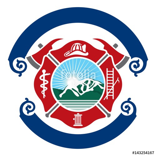 500x500 Fireman Emblem Fire Department Symbol Logo Vector Stock Image