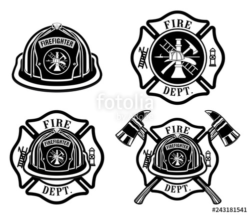 500x431 Fire Department Cross And Helmet Designs Is An Illustration