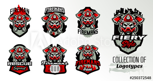 Collection Of Colorful Icons, Logos, Stickers, Emblems Fireman S 500x266 Collection Of Colorful Icons, Logos, Stickers, Emblems Fireman S