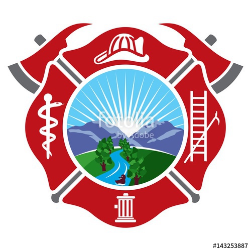 500x500 Fireman Emblem Fire Department Symbol Logo Vector Stock Image