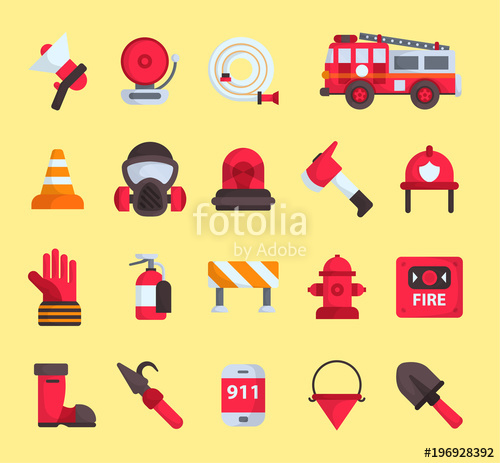 Firefighter Elements Vector Fire Department Emergency Icons 500x463 Firefighter Elements Vector Fire Department Emergency Icons
