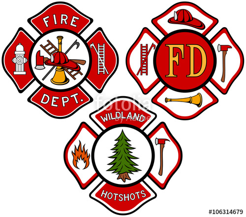 Vector Illustration Of A Variety Of Fire Department Emblems 500x440 Vector Illustration Of A Variety Of Fire Department Emblems