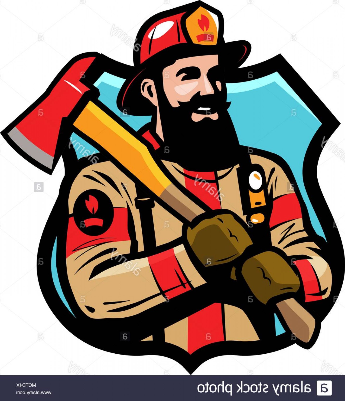 1435x1668 Fire Department Logo Or Label Firefighter Fireman In Helmet Holds