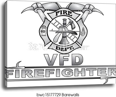 453x379 Maltese Fire Cross Vector, Canvas Print Barewalls Posters