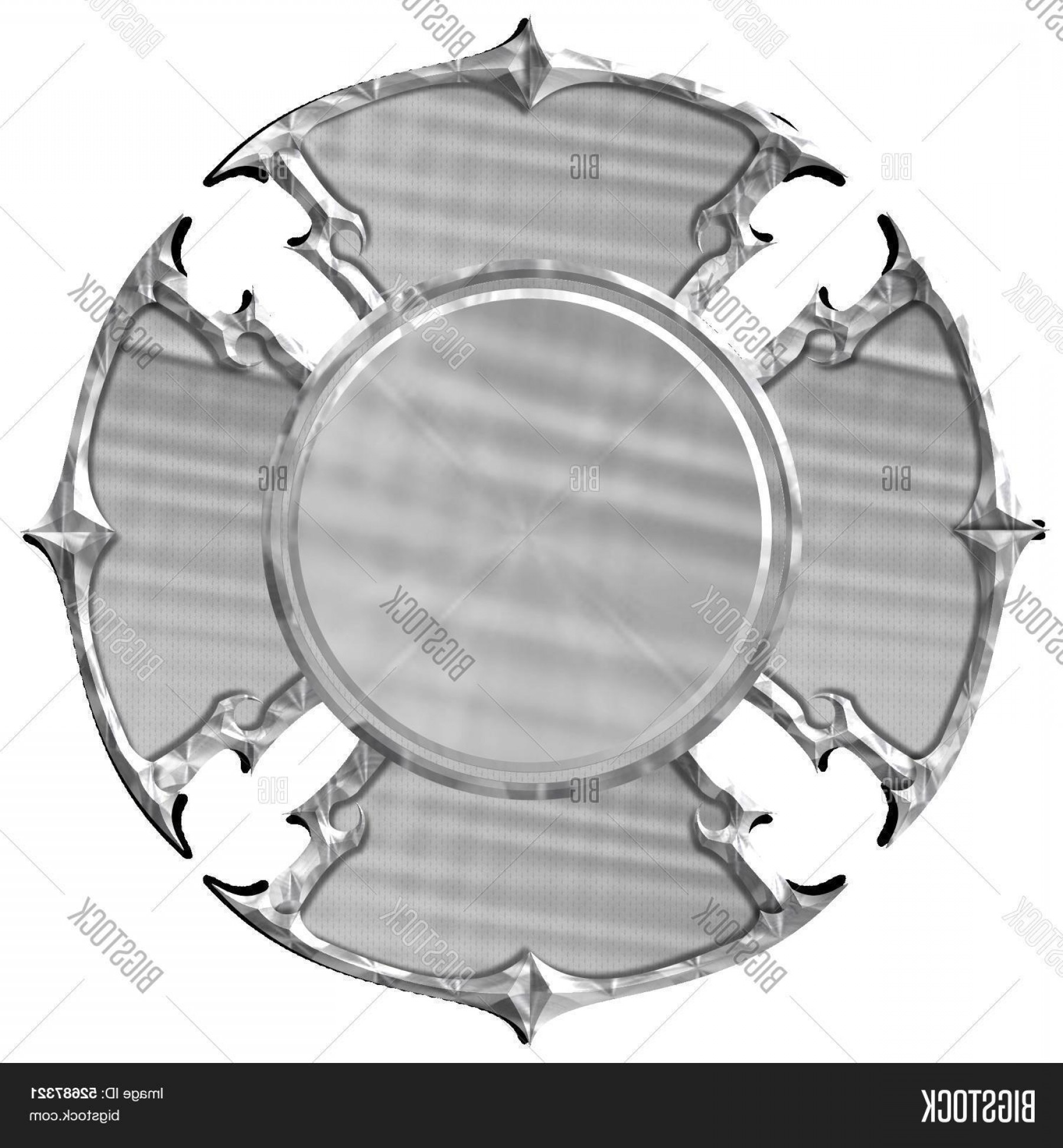 1800x1944 Stock Photo Blank Silver Maltese Cross Fire Department Emblem
