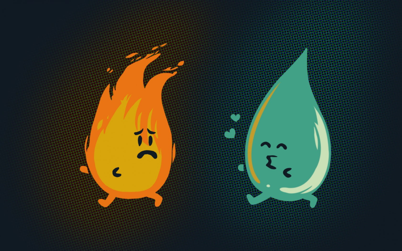 1680x1050 Fire And Water Emoji Vector Illustration Hd Wallpaper Wallpaper