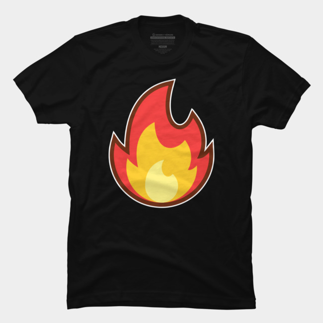 650x650 Lit Vector Fire Emoji T Shirt