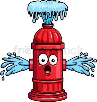 324x343 Surprised Fire Hydrant Emoji Cartoon Vector Clipart