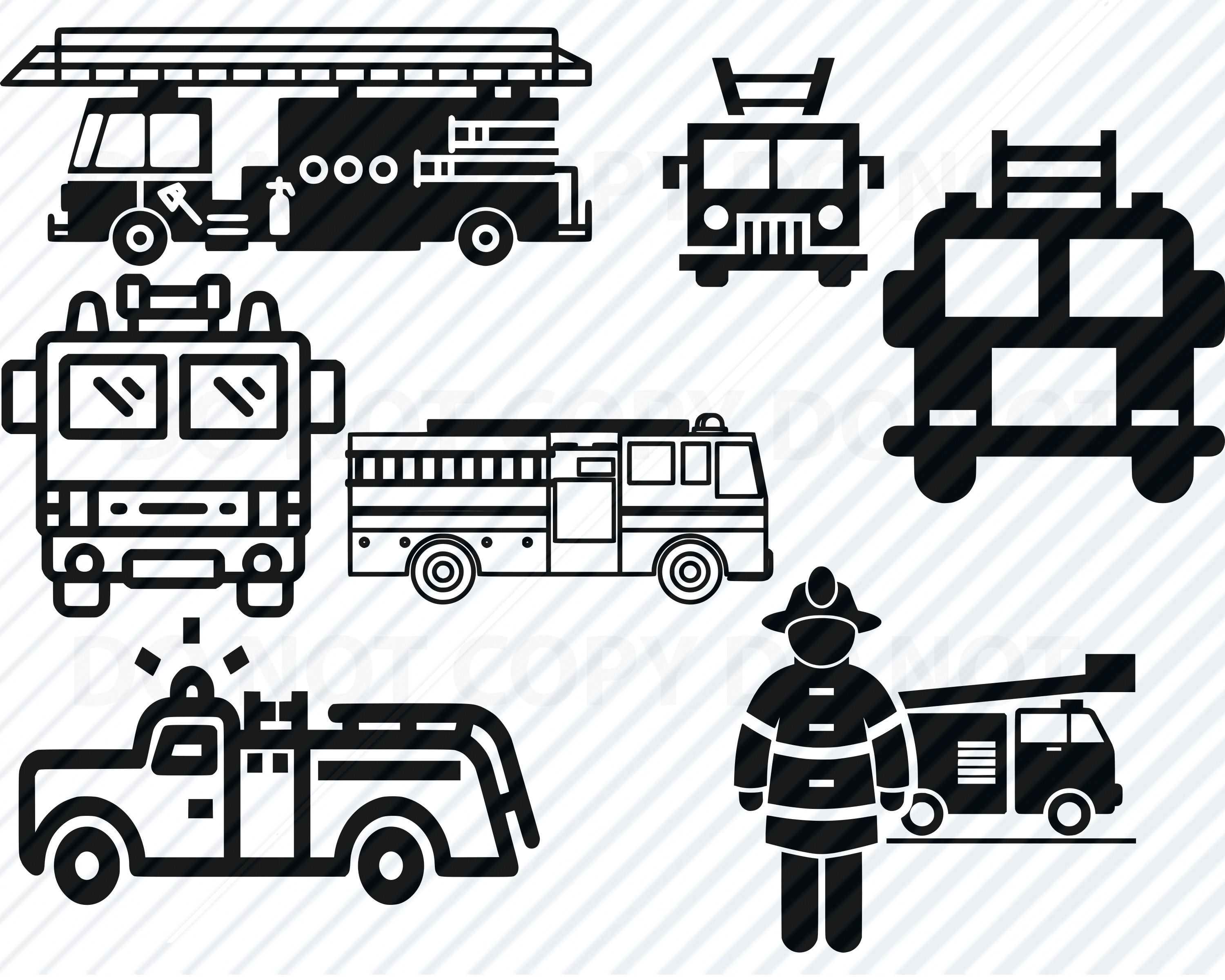 3000x2400 Fire Truck For Cricut Bundle Fire Engine Vector Etsy