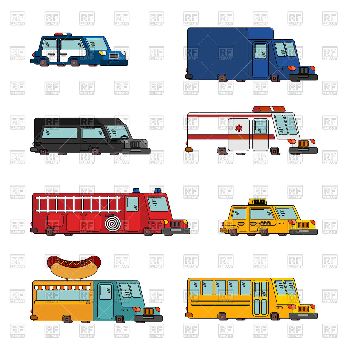 1200x1200 Fire Engine And Police Car Ambulance And Taxi Fast Food Truck
