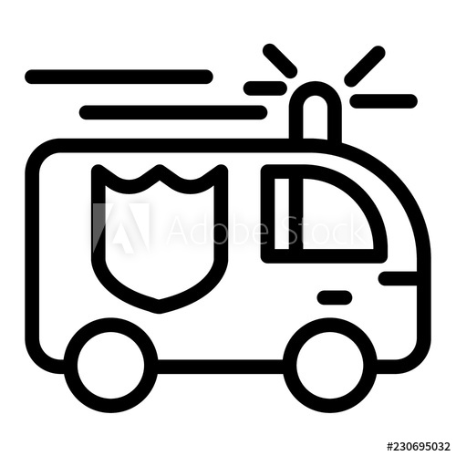 500x500 Fire Engine Line Icon Fire Truck Vector Illustration Isolated