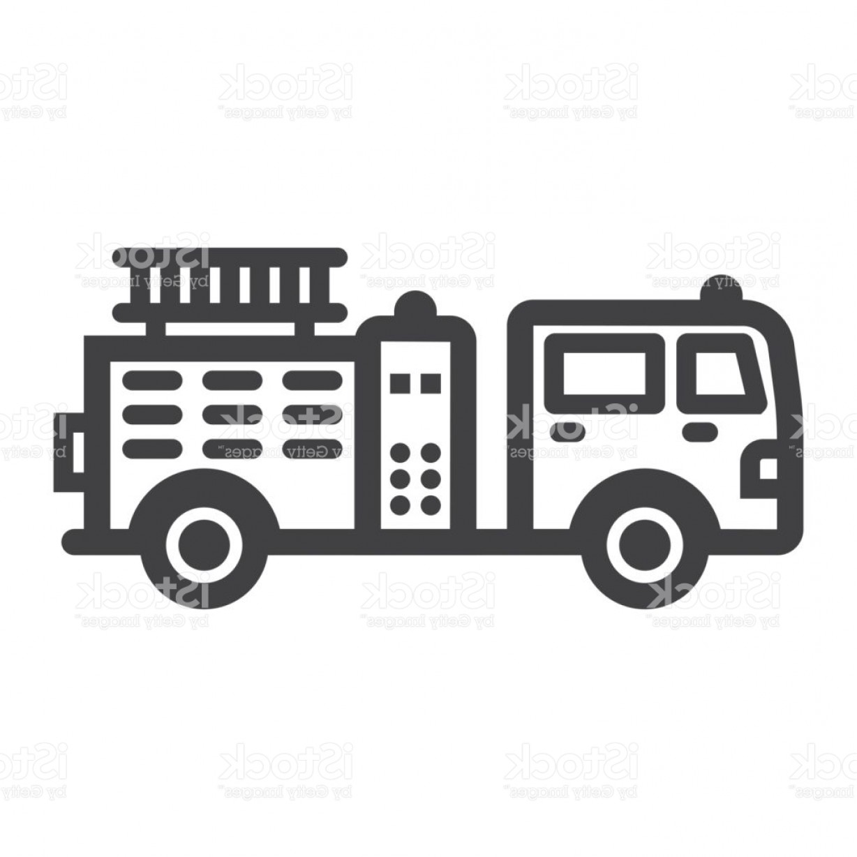 1228x1228 Fire Engine Line Icon Transport And Vehicle Fire Truck Sign Vector