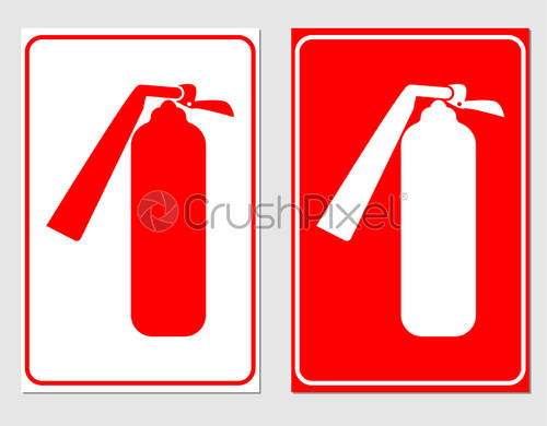 500x390 Fire Extinguisherwarning Signs,vector Illustration, Stock Vector