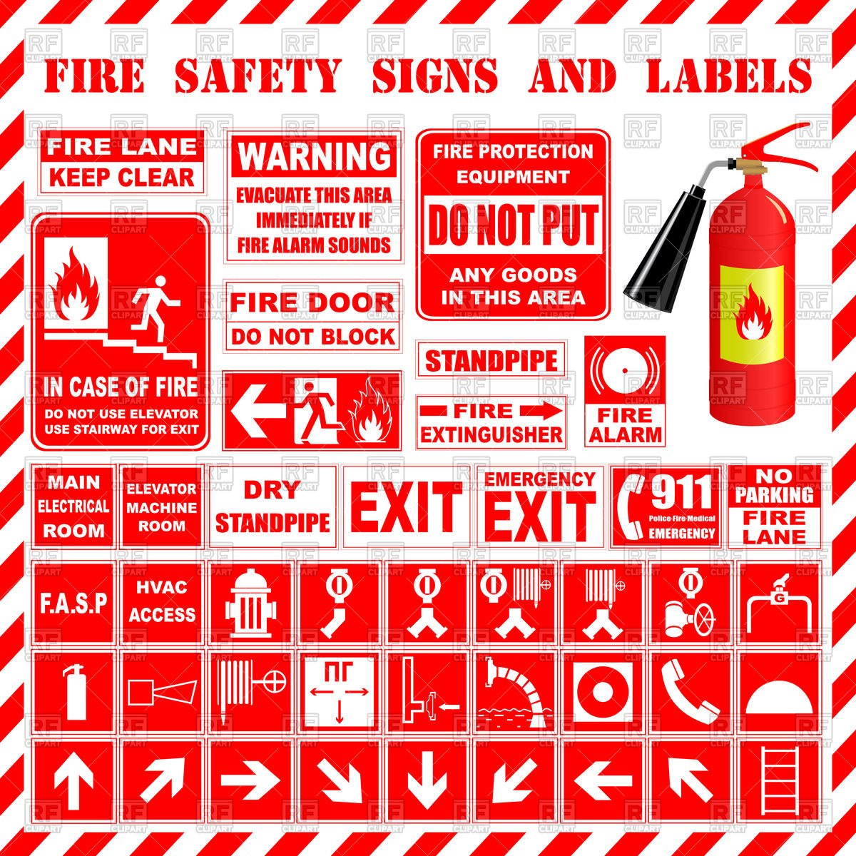 1200x1200 Fire Safety Signs Vector Image Of Signs, Symbols, Maps