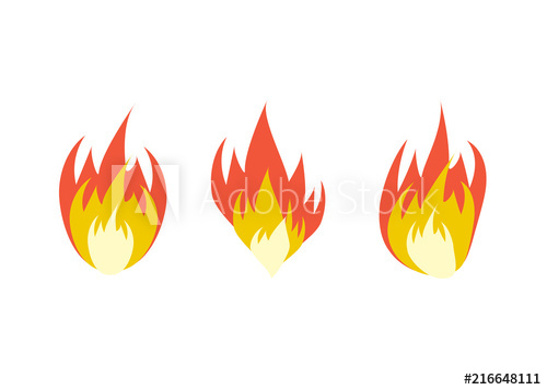 500x357 Cartoon Fire Flames Set Fire Flame Vector Illustration