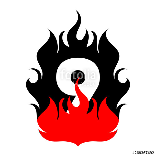 500x500 Fire Font Red Flame Badge Art Numbers Ampersand Round Design