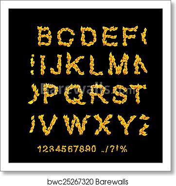 362x382 Fire Fonts Abc Fire Letters Isolated On Black Background Vector