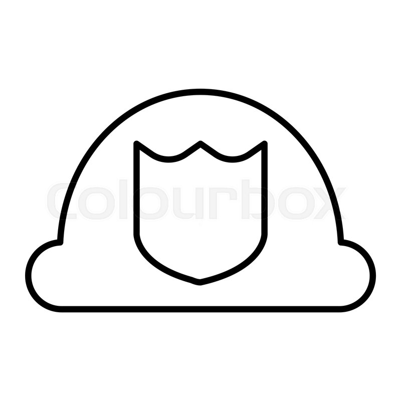 800x800 Fireman Hat Thin Line Icon Fireman Stock Vector Colourbox