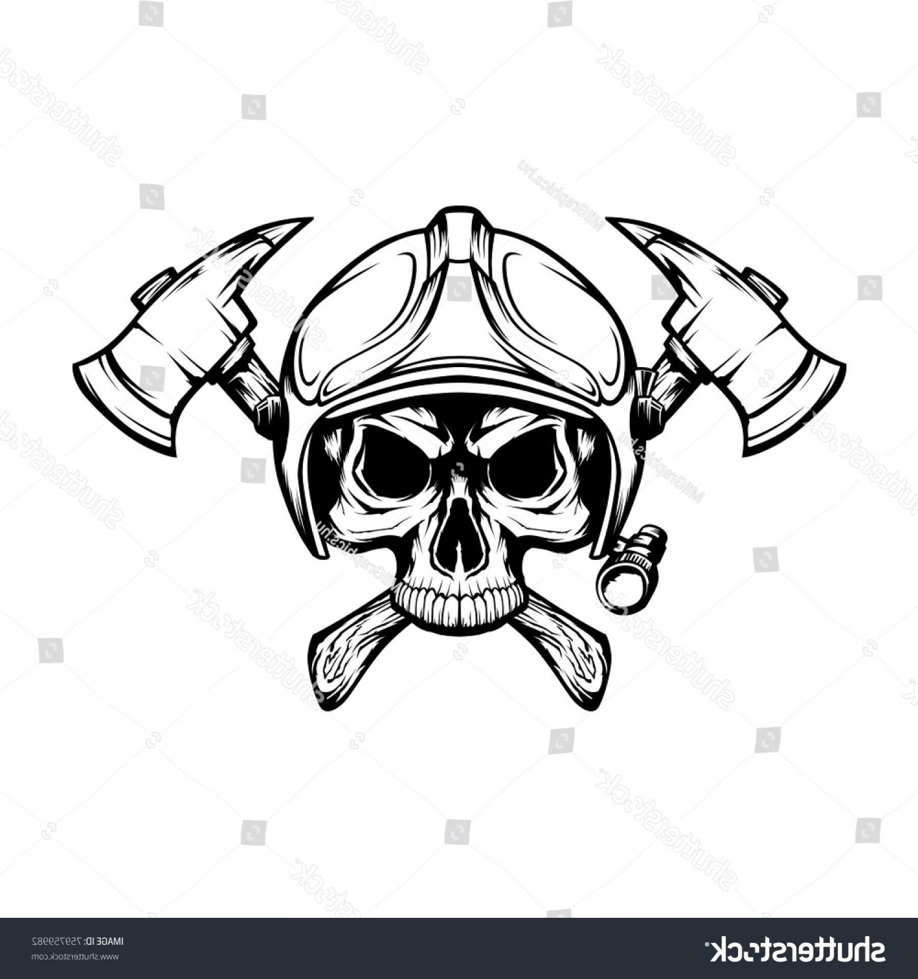 1800x1920 Vector Skull Fire Fighter Helmet Axes Sarahgardan