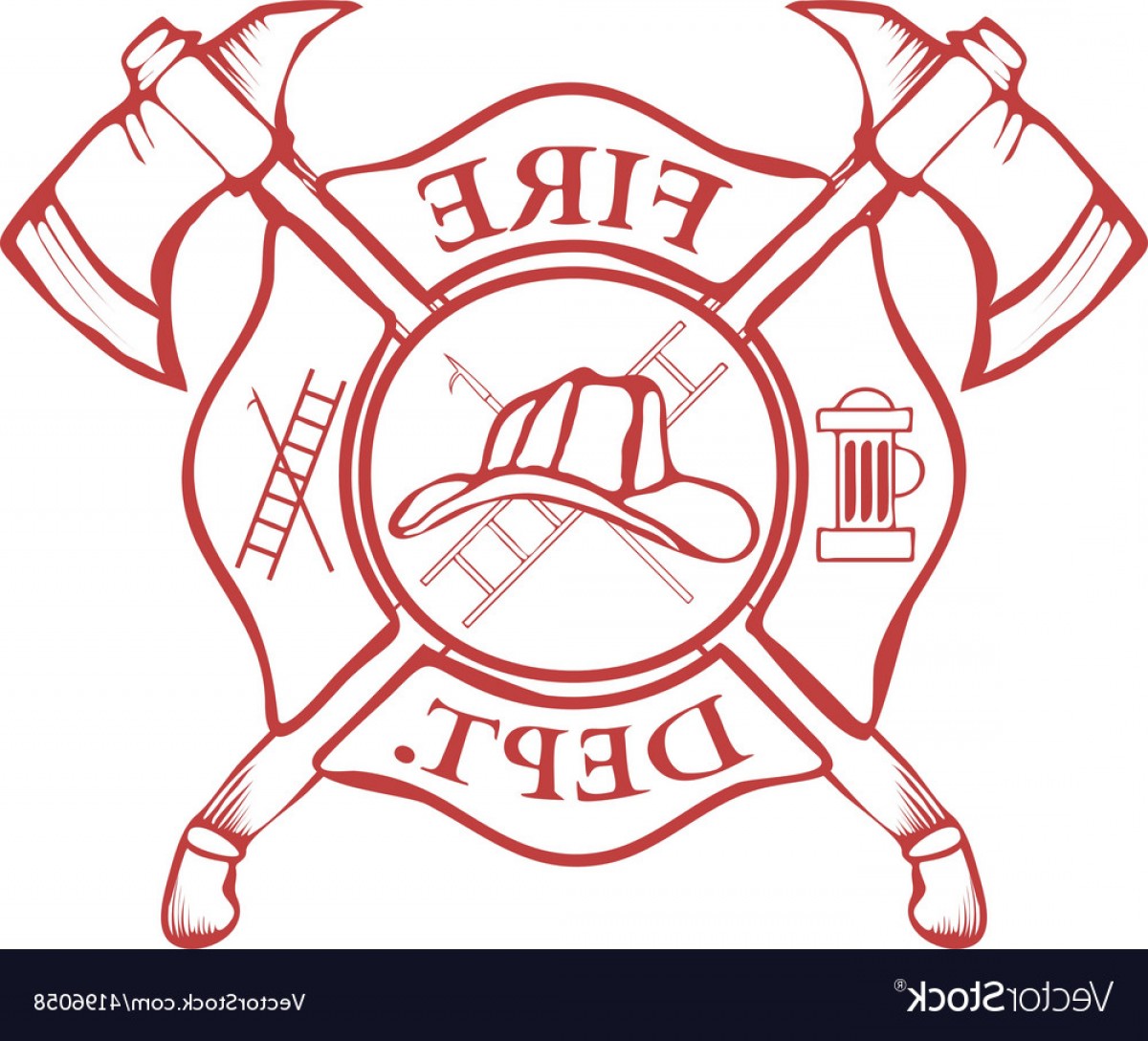1200x1088 Fire Dept Label Helmet With Crossed Axes Vector Catchsplace