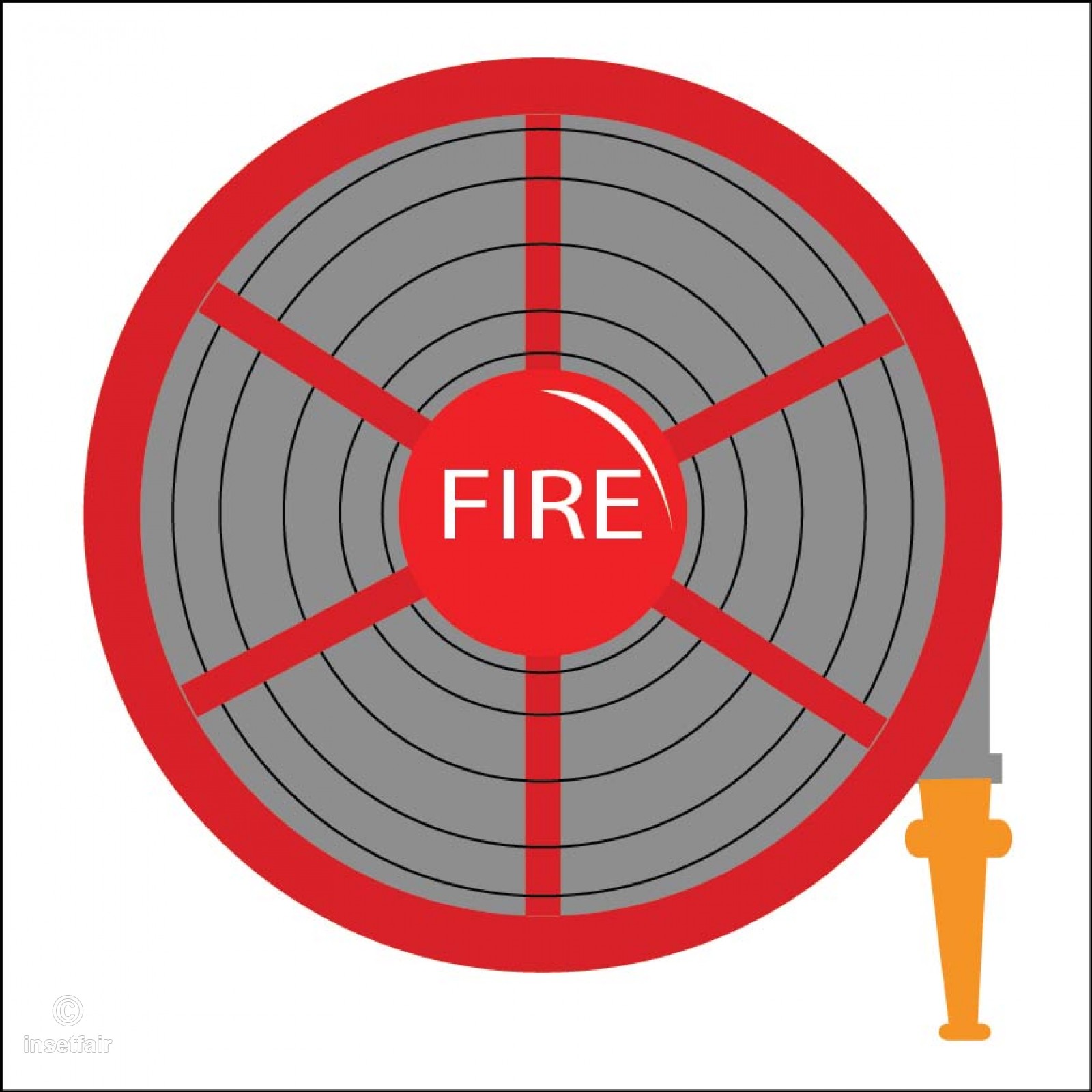 1600x1600 Fire Hose Reel Vector Illustrator Png Image