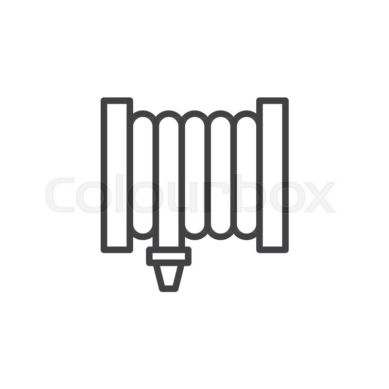 800x800 Fire Hose Reel Line Icon, Outline Stock Vector Colourbox