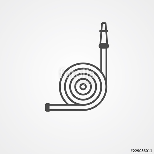 500x500 Fire Hose Vector Icon Sign Symbol Stock Image And Royalty Free