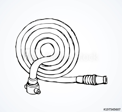 500x458 Fire Hose Vector Drawing