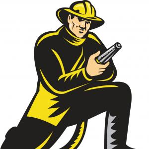 300x300 Fireman Firefighter Fire Hose Vector Studiogrfx