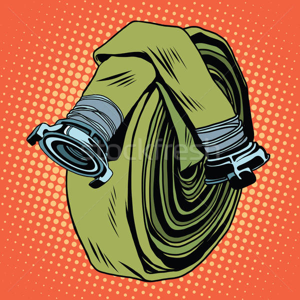 600x600 Retro Green Fire Hose Vector Illustration Valeriy Kachaev