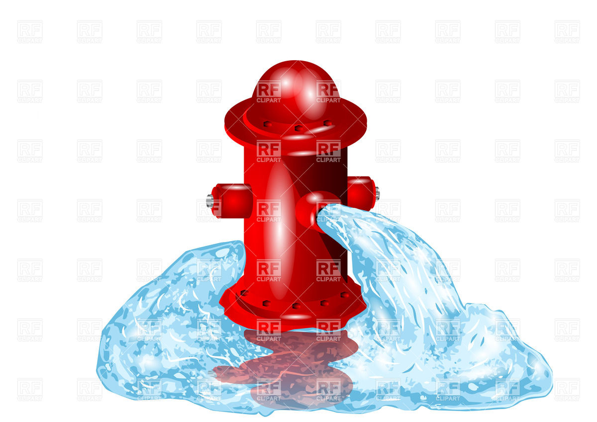 1200x849 Open Fire Hydrant With Flowing Out Water Vector Image Of Objects