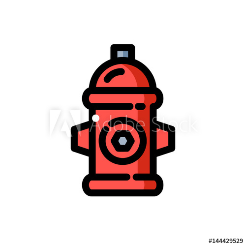 500x500 Red Fire Hydrant Vector Illustration