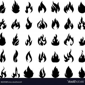 300x300 Fire Icons Set Silhouette Vector Cqrecords