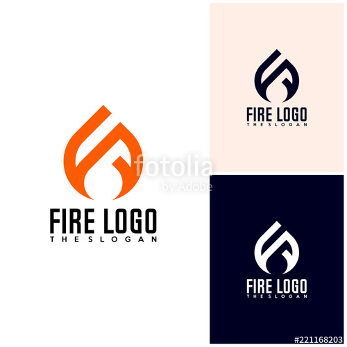 500x500 Initial R S F With Fire Logo Design Vector, Fire Icon Simple Logo