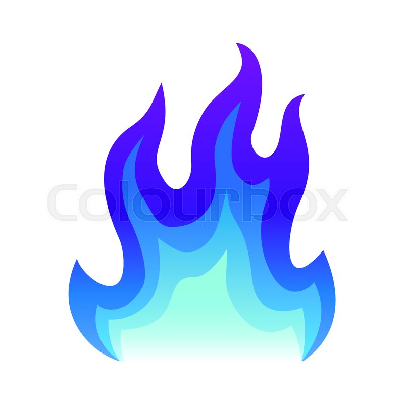 800x800 Blue Fire Icon Flat Fire Flame Vector Stock Vector Colourbox