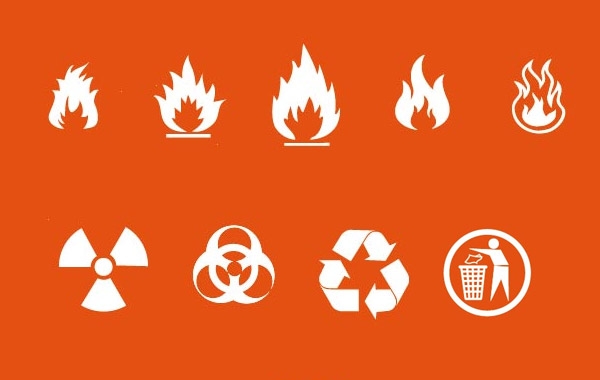 600x380 Fire Nuclear Recycle Signs Vector Hd Icon