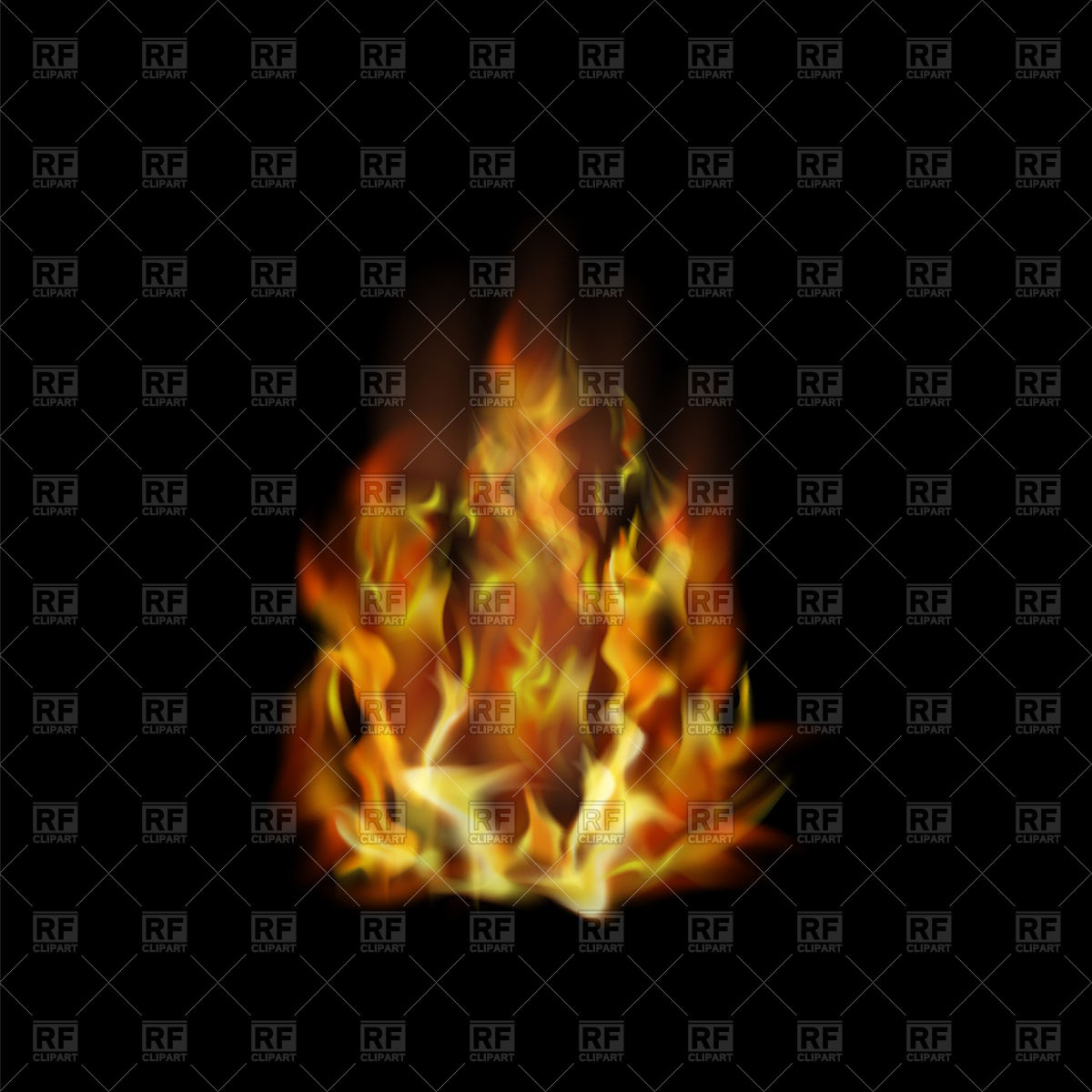 1200x1200 Flame Or Fire With Flying Embers On Black Background Vector Image