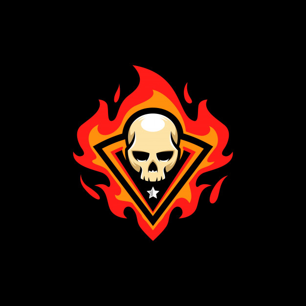 626x626 Skull Fire Illustration Vector Template Vector Premium Download