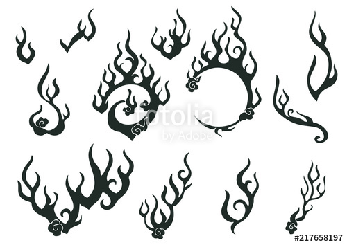 500x354 Fire Or Flame Element Chinese Oriental Ornament Tattoo Style Free