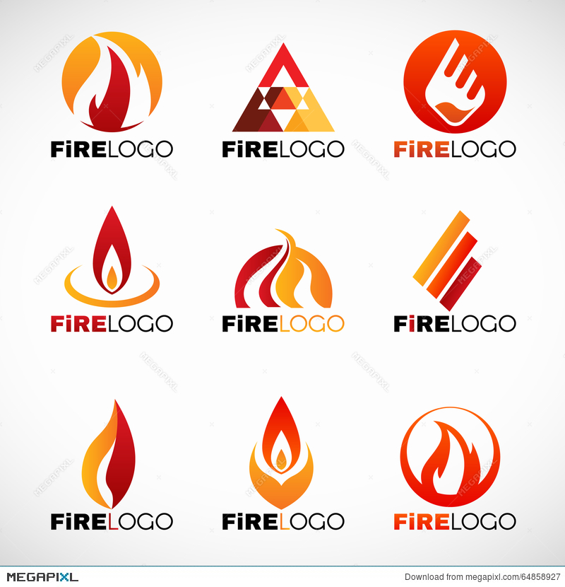 800x830 Red Orange And Yellow Fire Logo Vector Set Design Illustration