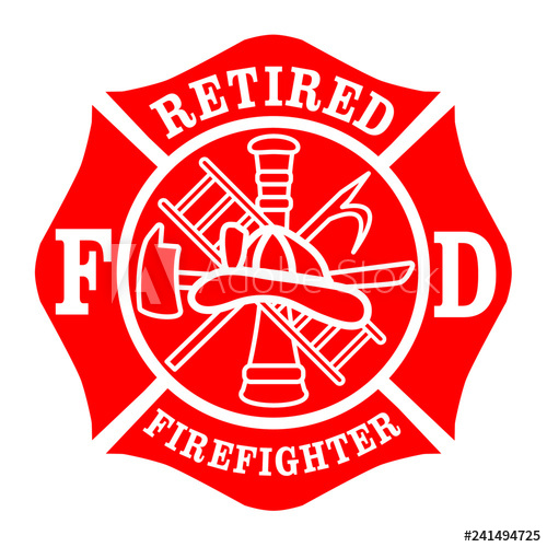 500x500 Retired Firefighters Emblem St Florian Maltese Cross Red