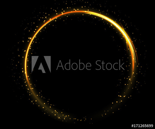 500x417 Light Circle On Black Background Fire Ring Glowing Trace Vector