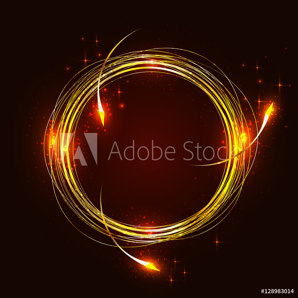 1000x1000 Photo Art Print Vector Magic Gold Circle Glowing Fire Ring