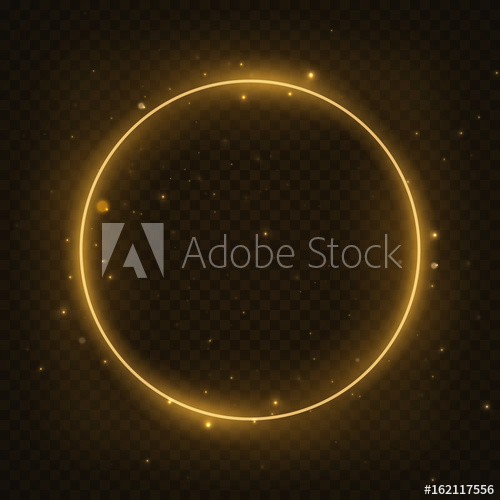 500x500 Vector Glowing Magic Circle Frame Glowing Neon Fire Ring Wave